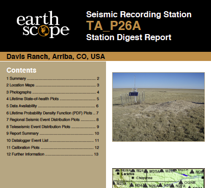 Cover of a Station Digest Report